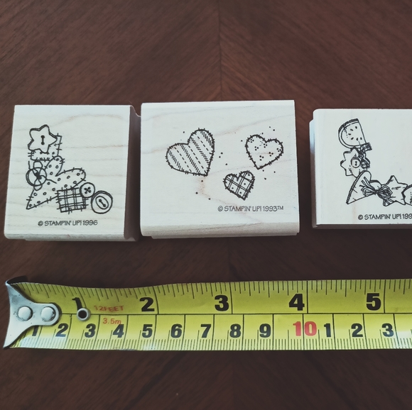 Lot of 3 'stampin' up! Vintage heart rubber stamps - Picture 3 of 3
